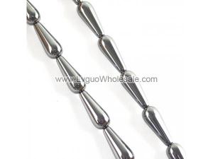 Non magnetic Hematite Beads, Teardrop, different size for choice, black, Grade A, Length:15.5 Inch, Sold By Strand
